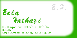 bela hathazi business card